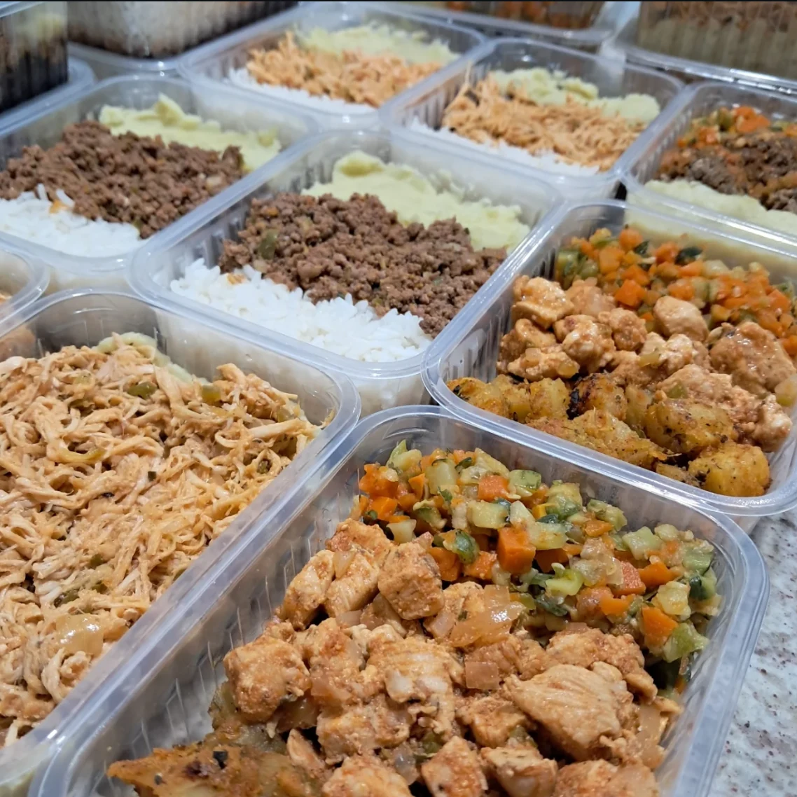 Marmitas da Alê com diferentes refeições completas